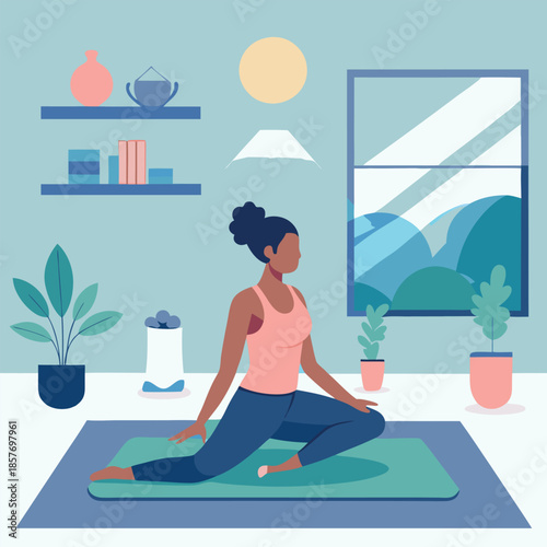 Woman doing yoga exercise