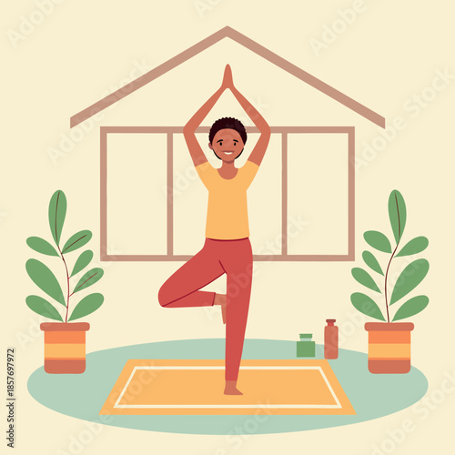 Woman doing yoga exercise