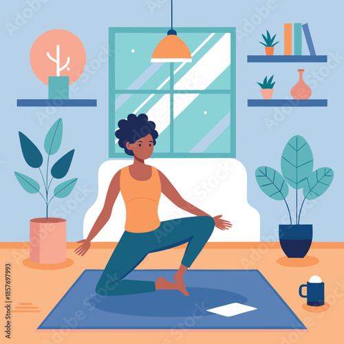 Woman doing yoga exercise