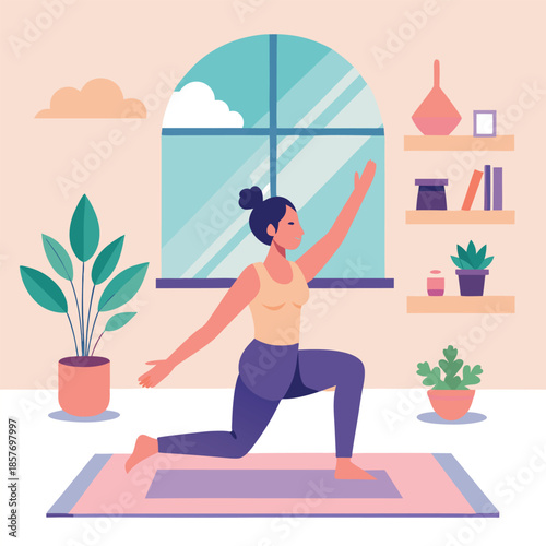 Woman doing yoga exercise