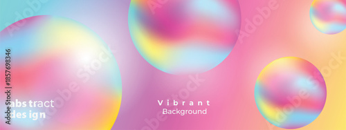 Glossy Abstract Gradient Background with Floating Bubble Effect