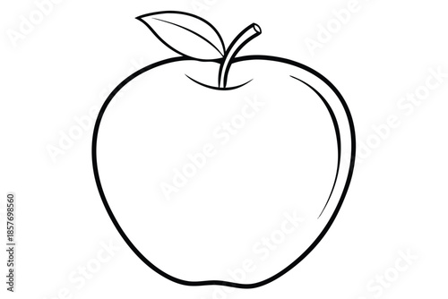 apple silhouette line art vector illustration