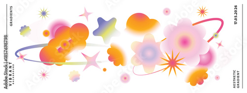 Abstract 3D Gradient Background with Geometric Blocks and Soft Lighting