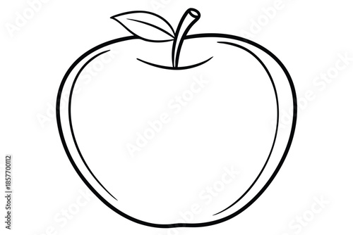 apple silhouette line art vector illustration