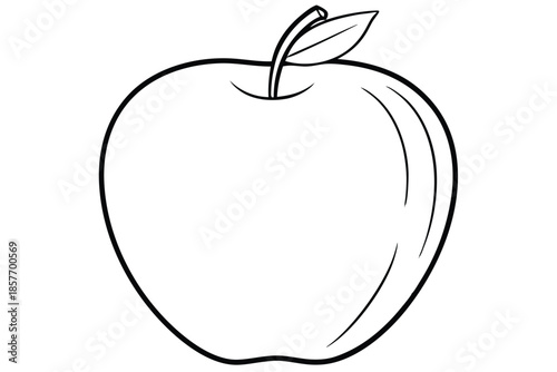 apple silhouette line art vector illustration