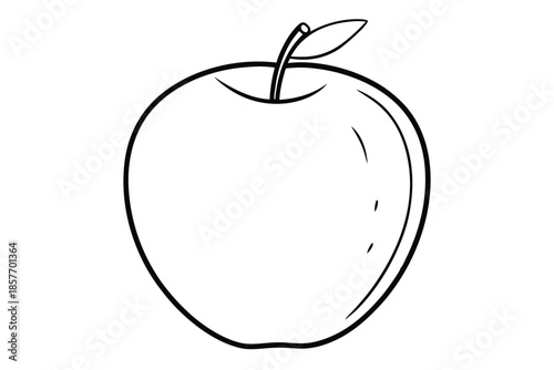 apple silhouette line art vector illustration