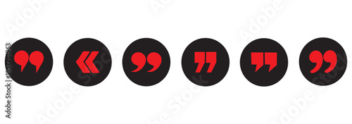 Set of quote marks, quotes icon vector sign design