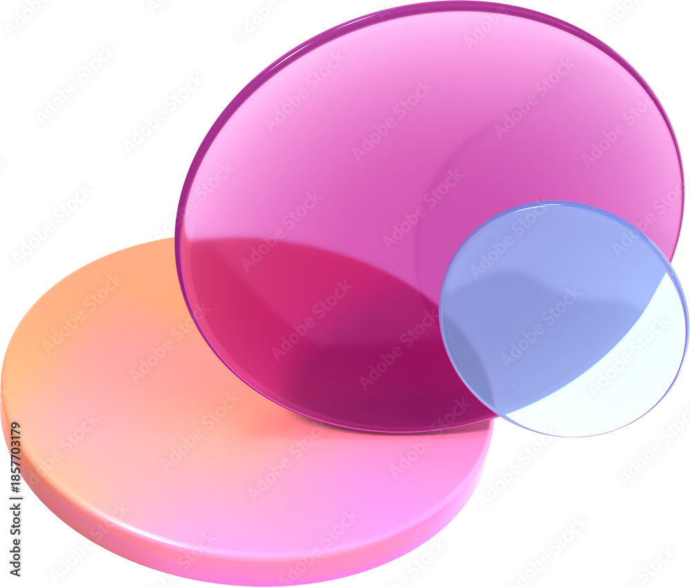 Naklejka premium Three lenses of different thickness