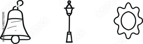 Medieval torches and lantern equipment for lighting in the middle ages