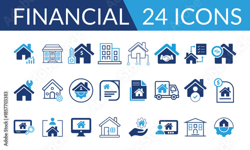 Real Estate & Property Management Line Icons Set – Editable Vector Collection