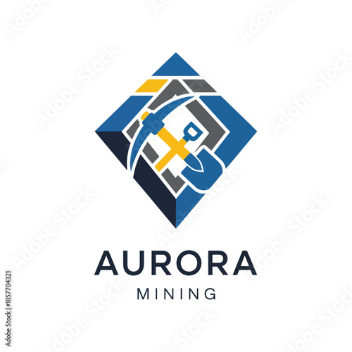 Aurora Mining Company Logo Design Element.