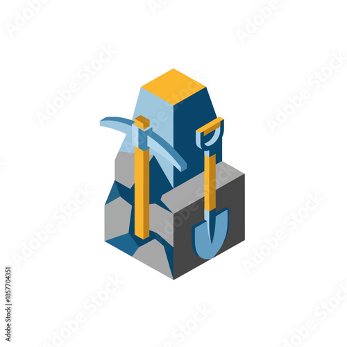 Gardening Tools Illustration with Shovel and Rake.