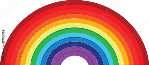 Colorful rainbow arc with multiple bands spectrum 