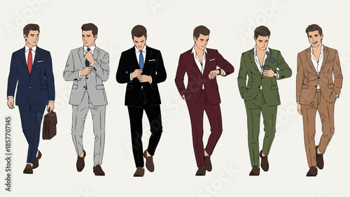 Diverse Mens Fashion - A Collection of Stylish Suits.