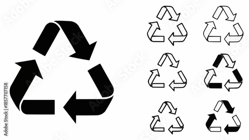 Recycling Symbol Collection - Eco-Friendly Icons for Sustainable Living.