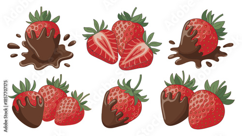 Delicious chocolate-dipped strawberries arranged attractively