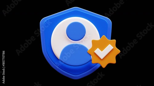 Verified Checkmark looping animation, transparent background. Best for Security-themed animation..