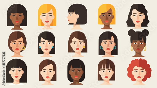 Diverse Womens Faces - A Collection of Unique Portraits.