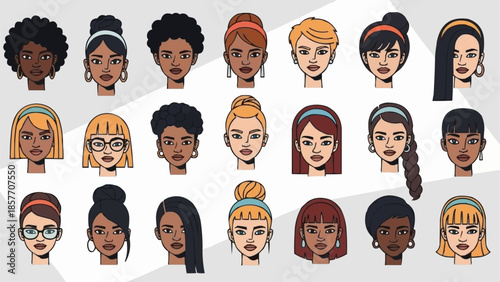 Diverse Women Faces - A Collection of Unique Portraits.