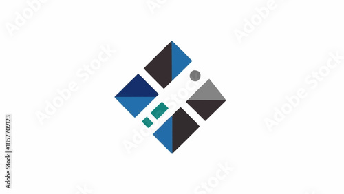 Abstract geometric design featuring squares and a central dot, modern and clean.