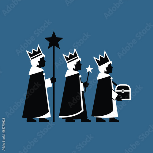 epiphany three wise men religious design vector illustration