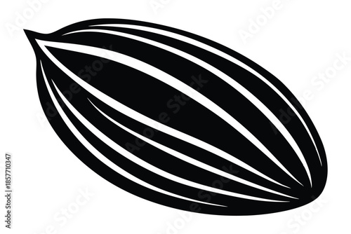 almond silhouette line art vector illustration