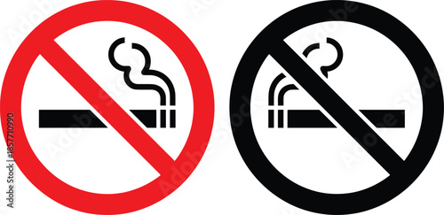 No smoking sign prohibiting cigarette use