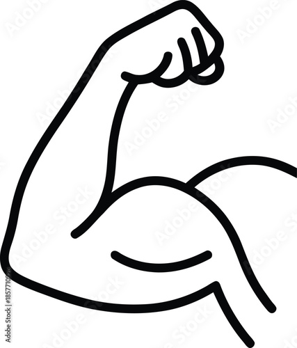 Flexed arm illustration showing strength