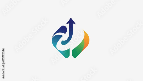 Abstract Arrow Growth Logo with Vibrant Gradient Colors.