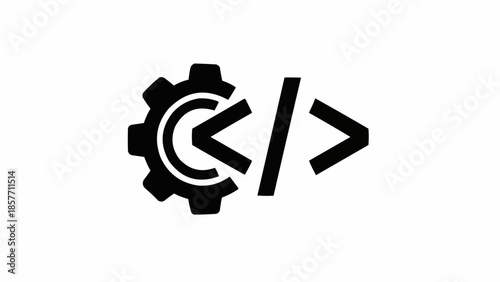 Gear and Code Symbol - Development and Technology Integration.