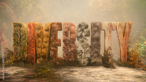 Diversity letters in natural environment.