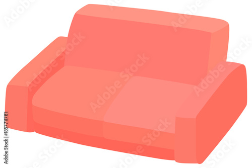 シンプルな二人がけのソファのイラスト ベクター素材