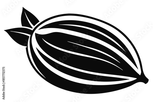 almond silhouette line art vector illustration