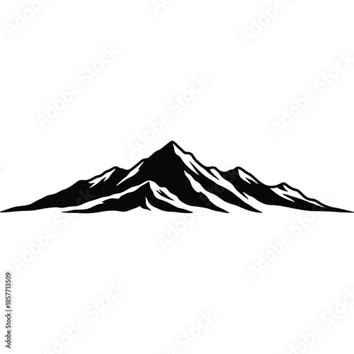 Minimalist Mountain Range Icon – Serene Nature & Mindfulness Symbol for Wellness Apps, Eco-Brands & Calm Interior Design

