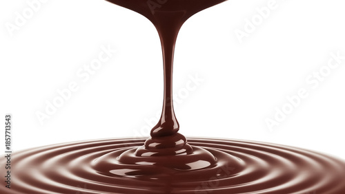 Fotografie Delicious dark chocolate syrup pouring isolated PNG, rich brown liquid dessert t