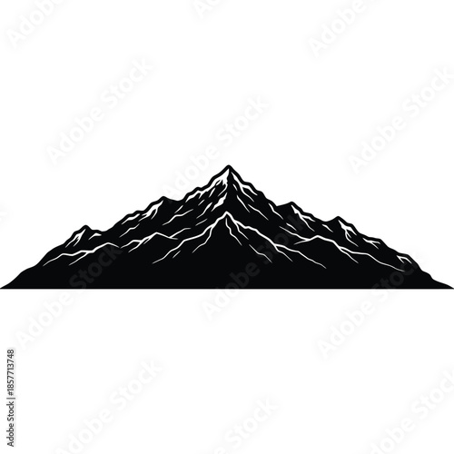 Layered Mountain Range Icon – Landscape & Journey Symbol for Travel Apps, Environmental Awareness & Life Path Visualization Design

