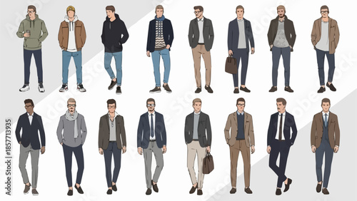 Diverse Mens Fashion Styles - A Comprehensive Collection of Outfits.