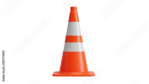 Fotografija Orange traffic cone PNG isolated on transparent background, safety equipment for