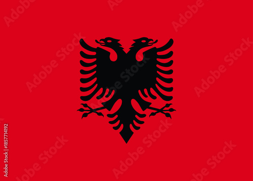 flag of Albania icon vector sign illustration 