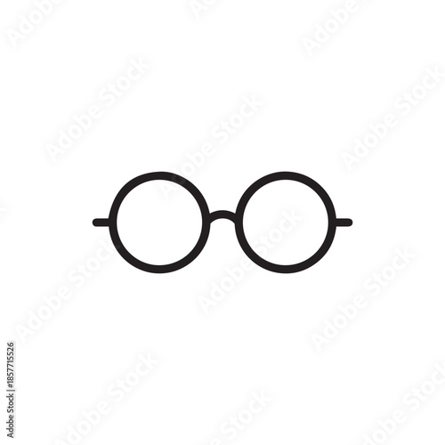 Round glasses or reading eyeglasses line art icon for apps and websites
