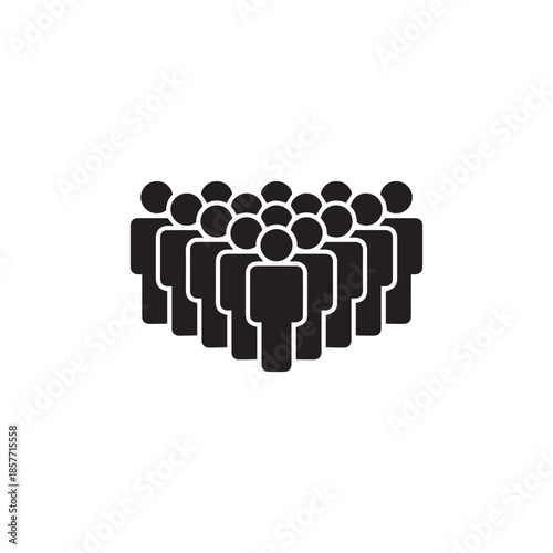 Crowd of people, big team or audience flat vector icon for apps and websites
