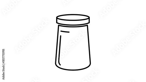 Minimalist black-outline salt shaker icon — simple line art vector illustration