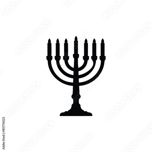 Menorah silhouette icon vector flat design.