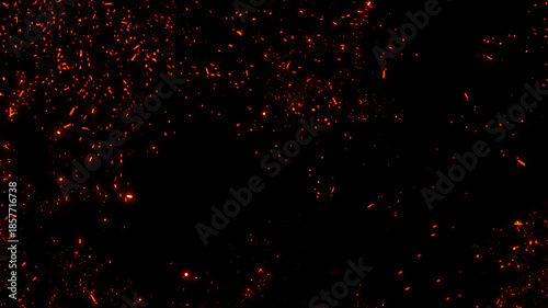 Картината върху платно Floating embers sparks background PNG transparent