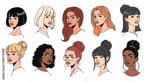 Diverse Women Portraits - A Collection of Unique Female Faces.