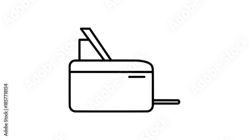 Minimalist wallet icon with a card partially visible, outline vector illustration