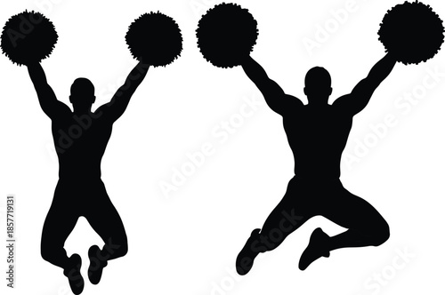  Male cheerleader vector silhouette