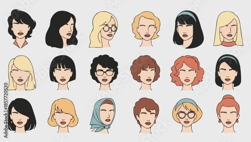 Diverse Women Portraits - A Collection of Unique Female Faces.