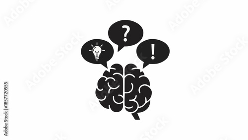 Brainstorming - Idea Generation and Problem Solving with Brain Illustration.