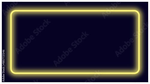 ネオンラインのシンプルフレーム背景　ネイビー× 黄色
